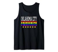 Oklahoma City Pride Gay Lesbianas Queer LGBT Rainbow Flag Camiseta sin Mangas