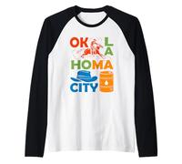 Oklahoma City Souvenir Hombres Cowboy Rodeo Oklahoma City Camiseta Manga Raglan