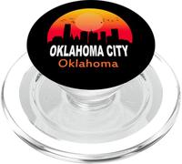 Oklahoma City State USA Vintage Sunset Retro Skyline PopSockets PopGrip para MagSafe
