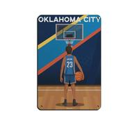 Oklahoma City Thunder - Cartel de metal vintage para decoración de pared, bar, bar, bar, decoración de pared, póster retro de 8 x 12 pulgadas (20 x 30 cm)