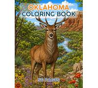 Oklahoma Coloring Book: 50 Single-Sided Coloring Pages Featuring State Landscapes, Wildlife, Flowers, Landmarks, and Western Scenes