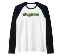 Oklahoma Naturaleza Escénica Retro Nativo Vida Silvestre Occidental Tulsa Camiseta Manga Raglan