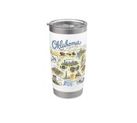 Oklahoma, OK EE.UU., Mapas, Iconos Vaso térmico de acero inoxidable de doble pared