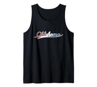 Oklahoma Patriotic Red White and Blue Distressed USA Style Camiseta sin Mangas