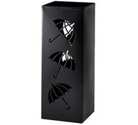 Okllen Soporte de metal para paraguas, soporte cuadrado para entrada, 6.3 x 6.3 x 16.5 pulgadas, color negro