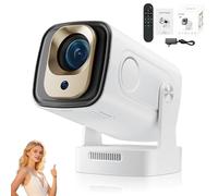 Oklumi Projector, 2025 Upgrade Mini 4K Projector, HD WiFi Bluetooth, Auto Keystone 180 Smart Movie HD, for Home Theater, Outdoor Movies & Travel Use (White)