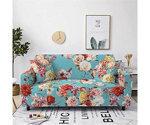 OKMJ Funda de sofá elástica con estampado de flores, 1/2/3/4 plazas, funda de sofá universal resistente a los deslizamientos, funda de sofá para salón
