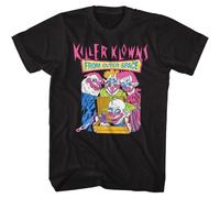 OKMN76huc Killer Klowns from Outer Space 80's Horror Movie The Crew Drawing Men's T Shirt Black XXL