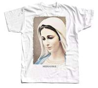 OKMN76huc MEDUGORJE Our Lady of Medjugorje v3 White Catholic T Shirt White XL