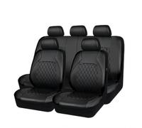 OKMNJHY 9 Piezas Fundas Asientos Coche, para Citroen Berlingo Multispace 2008-2018 Cuero Protector Cubreasientos Impermeables Cómodo Seat Cover Interior Accesorios,B/9pcs Set Black