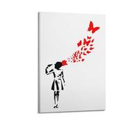 OKMNJU Bansky - Póster decorativo inspirado en el suicidio, lienzo para pared e impresión artística moderna para decoración de dormitorio familiar, 20 x 30 cm