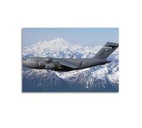 OKNGB C-17 Globemaster III - Póster de avión de transporte militar, pintura decorativa, lienzo para pared, póster de pared e imagen artística moderna para decoración de dormitorio familiar, 60 x 90 cm