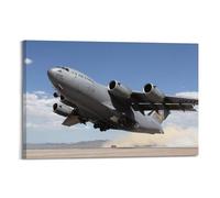 OKNGB C-17 Globemaster III - Póster decorativo de avión de transporte militar, lienzo para pared e impresión artística moderna para dormitorio familiar, 40 x 60 cm
