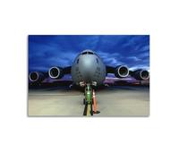 OKNGB C-17 Globemaster III - Póster decorativo de avión de transporte militar, lienzo para pared e impresión artística moderna para dormitorio familiar, 40 x 60 cm