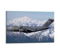 OKNGB C-17 Globemaster III - Póster decorativo de avión de transporte militar, lienzo para pared e impresión artística moderna para dormitorio familiar, 40 x 60 cm