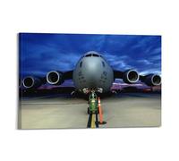 OKNGB C-17 Globemaster III - Póster decorativo de avión de transporte militar, lienzo para pared e impresión artística moderna para dormitorio familiar, 40 x 60 cm
