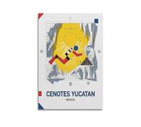 OKNGB Cenotes Yucatán México, póster de buceo moderno, pintura decorativa, lienzo, pósteres de pared e impresión artística moderna para decoración de dormitorio familiar, pósteres de 20 x 30 pulgadas