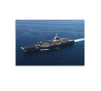 OKNGB CVN-74 Nimitz - Póster de portaaviones nucleares, pintura decorativa, lienzo, póster de pared e impresión artística moderna para decoración de dormitorio familiar, 50 x 75 cm