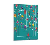 OKNGB Póster de acuarela dinámica de tenis, deportes, pintura decorativa, lienzo, póster de pared e imagen artística moderna para decoración de dormitorio familiar, 30 x 45 cm