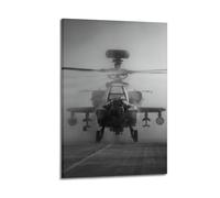 OKNGB Póster de combate militar AH-64, póster de helicóptero Apache, pintura decorativa, lienzo, pósteres de pared e impresión artística moderna para decoración de dormitorio familiar, 16 x 24