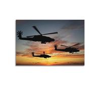 OKNGB Póster de helicóptero de ataque militar AH-64 Apache, pintura decorativa, lienzo, pósteres de pared e impresión artística moderna para decoración de dormitorio familiar, 40 x 60 cm