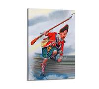 OKNGB Póster de la guerra militar del ejército británico, póster decorativo de soldado escocés, lienzo para pared e impresión artística moderna para decoración de dormitorio familiar, 16 x 24 pulgadas