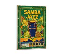 OKNGB Póster de música tropical vintage de Samba Jazz, pintura decorativa, lienzo, póster de pared e imagen artística moderna para decoración de dormitorio familiar, pósteres de 12 x 18 pulgadas (30 x