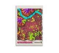 OKNGB Póster de viaje con diseño de geografía de Corea del Sur, póster decorativo de Myeong-dong, lienzo para pared e impresión artística moderna para decoración de dormitorio familiar, 60 x 90 cm