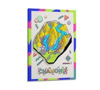 OKNGB Póster de viaje de mapa abstracto de France Chamonix con pintura decorativa en lienzo para pared e impresión artística moderna para dormitorio familiar, pósteres de 20 x 30 pulgadas (50 x 75 cm)