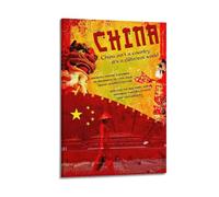 OKNGB Póster de viaje vintage con paisaje de cultura china, póster decorativo de lienzo para pared e imagen artística moderna para decoración de dormitorio familiar, pósteres de 20 x 30 pulgadas (50 x