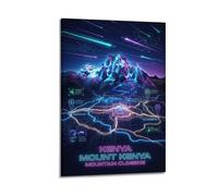 OKNGB Póster decorativo con diseño de topografía de escalada de África, Kenia, póster de pared e impresión artística moderna para dormitorio familiar, 60 x 90 cm