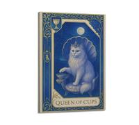 OKNGB Póster decorativo de la reina de las copas del tarot de la astrología medieval, póster decorativo de lienzo para pared e impresión artística moderna para decoración de dormitorio familiar, 50 x