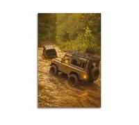 OKNGB Póster decorativo de todoterreno Defender SUV con cruce de río, póster decorativo de lienzo para pared e impresión artística moderna de decoración de dormitorio familiar, pósteres de 30 x 45 cm