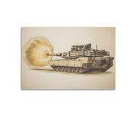 OKNGB Póster decorativo del tanque de batalla principal de Abrams M1 de los militares estadounidenses, póster decorativo de pared e impresión artística moderna para dormitorio familiar, 60 x 90 cm