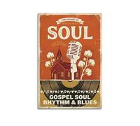 OKNGB Póster decorativo vintage retro de la capilla del sur del Evangelio Soul Music, lienzo artístico, 50 x 75 cm