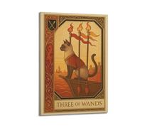 OKNGB Póster medieval de tarot astrología de tres varitas, póster decorativo de lienzo para pared e impresión artística moderna para decoración de dormitorio familiar, pósteres de 20 x 30 pulgadas (50