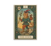 OKNGB Póster medieval de Tarot The Fool Astrology, póster decorativo de lienzo para pared e impresión artística moderna para decoración de dormitorio familiar, 16 x 24 pulgadas (40 x 60 cm)