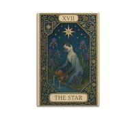 OKNGB Póster medieval del tarot astrología de la estrella, póster decorativo de lienzo para pared e impresión artística moderna para decoración de dormitorio familiar, 60 x 90 cm