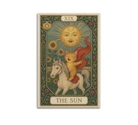 OKNGB Póster medieval del tarot astrología del sol póster decorativo de lienzo para pared e impresión artística moderna de decoración de dormitorio familiar, pósteres de 20 x 30 pulgadas (50 x 75 cm)