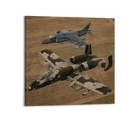 OKNGB Póster militar A-10 Warthog AV-8B Harrier II, póster decorativo de lienzo para pared e impresión artística moderna para decoración de dormitorio familiar, 28 x 28 pulgadas (70 x 70 cm)