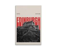 OKNGB Póster minimalista de viaje del castillo de Edimburgo, póster decorativo para pared, póster de pared e imagen artística moderna para decoración de dormitorio familiar, 60 x 90 cm