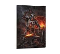 OKNGB Póster vintage de Cristo Templario Medieval, Cruzadas Guerra, moderno, decorativo, arte de pared ideal para familia, sala de juegos, dormitorio de niños y niñas, 50 x 75 cm