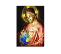 OKNGB Póster vintage de Jesús Biblia Espíritu Santo moderno decorativo, arte de pared ideal para familia, sala de juegos, dormitorio de niños y niñas, 50 x 75 cm