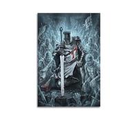 OKNGB Póster vintage medieval de Cristo Templario, arte mágico moderno, decorativo, arte de pared ideal para familia, sala de juegos, dormitorio de niños y niñas, 50 x 75 cm