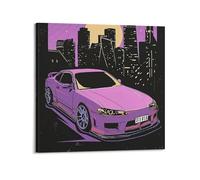 OKNGB Silvia S15 - Póster decorativo de la cultura de supercar de carreras en color rosa, póster decorativo para pared e imagen artística moderna para decoración de dormitorio familiar, 40 x 40 cm