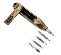 OKNIFE Otacle D1 Pequeño destornillador de bolsillo multipuntas EDC de latón agrietado, 8 en 1, mini destornillador de precisión de acero S2, puntas magnéticas para el trabajo o el uso diario