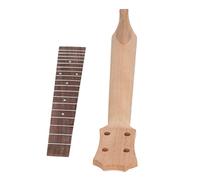 Okoume Juego de Mástil de Diapasón de Ukelele de Palisandro de Madera, Proyecto de Reparación de 4 Cuerdas Duradero y, Instalación Simple, Color Madera, con Estuche Rígido para