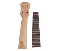 Okoume Juego de Mástil de Diapasón de Ukelele de Palisandro de Madera, Proyecto de Reparación de 4 Cuerdas Duradero y, Instalación Simple, Color Madera, con Estuche Rígido para