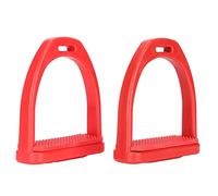 OKOVO 1 par de estribos para Caballos, Estribo Ligero para Montar a Caballo de Pista Ancha con Almohadilla de Goma Antideslizante, estribos de Seguridad, estribos ecuestres, peldaños, (Rojo S)