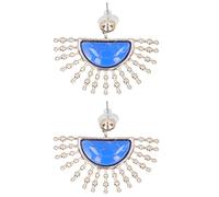 OKOVO 1 par de pendientes colgantes simples de moda semicírculo geométrico aleación pendientes colgante joyería regalo (Azul)